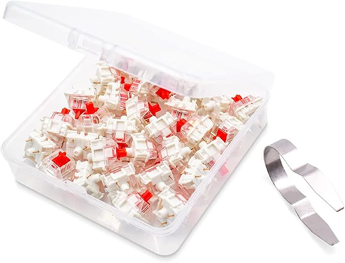 outemu Pack 32 Red Switches,3 Pin Key Switch - Cherry MX Equivalent DIY Replaceable Switches for Mechanical Keyboard 45gf Linear/RGB/Dustproof