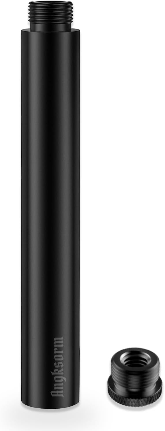6-INCH Mic Stand Extension Tubes/Rods Parts, Universal 5/8-27" Thread, Fits Most Mic Booms, Gooseneck Arms, Bases