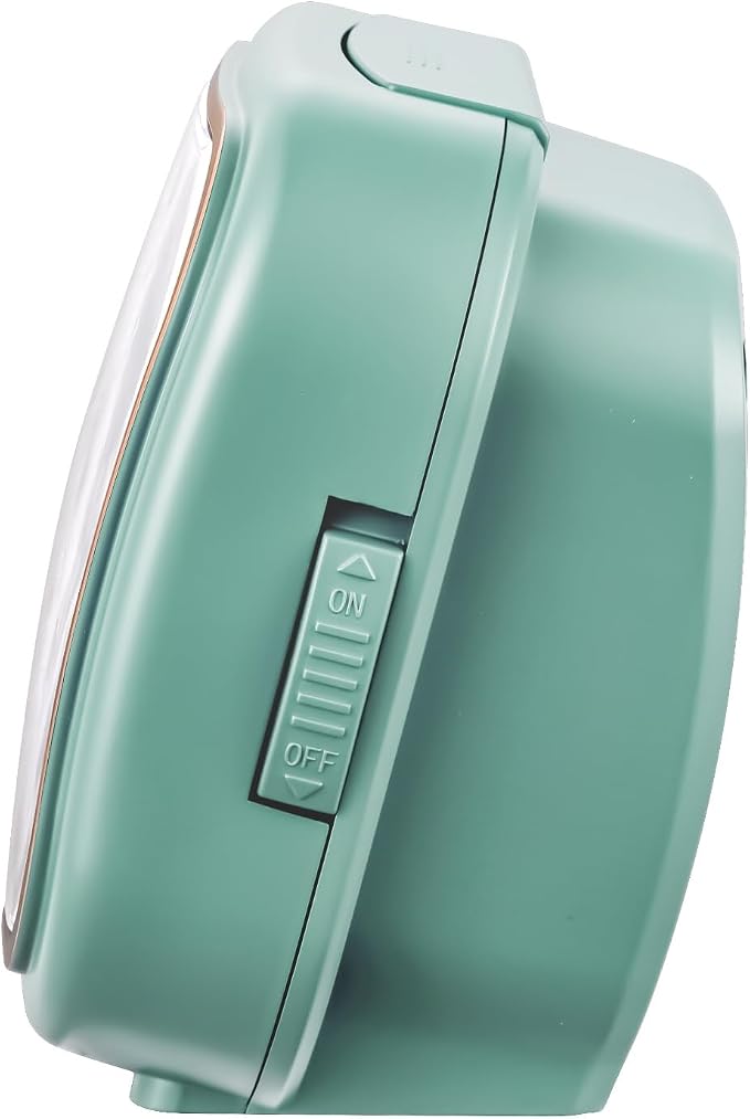 Tinload 4.3" Vintage Retro Analog Alarm Clock, Super Silent Non Ticking Clock with Manual Light, Snooze, Battery Operated, Simply Design, for Living Room, Bedroom, Bedside, Desk(Green)