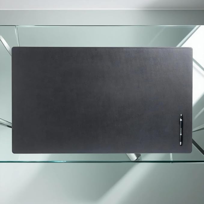 Dacasso Black Leather 34" x 20" Desk Mat Without Rails