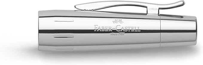 Faber-Castell e-motion Fountain Pen, Wood and Chrome Dark Brown - Medium