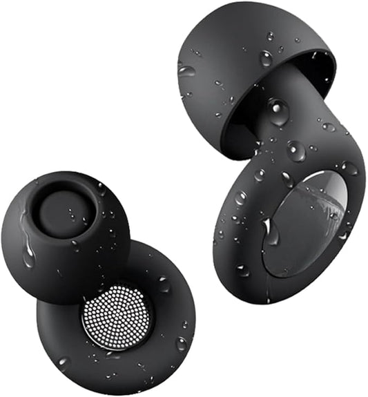Noise Reduction Ear Plugs,Reusable Silicone Earplugs for Sleeping, Snoring, Travel, Comfortable Side Sleepers (Black)
