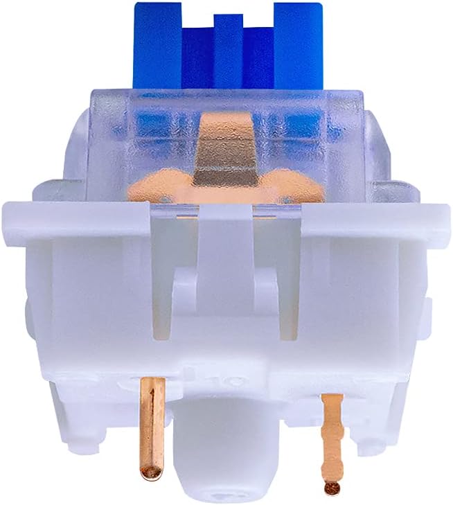 outemu Blue Switches- 65 Pack, 3-Pin Clicky Tactile 50gf Dustproof RGB Switches - MX Stem Hot-Swappale for Mechanical Keyboard-Cherry MX Compatible