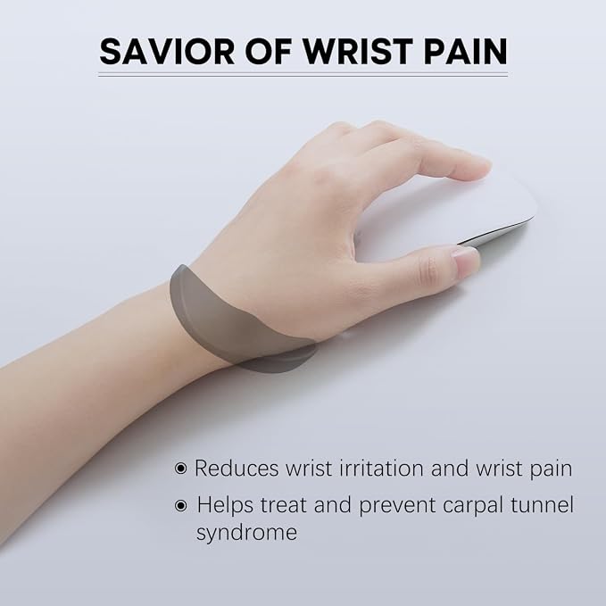 JIKIOU Left-Handed Truly Ergonomic Wrist Rest for Mouse 2 Pack, Carpal Tunnel Support, Pain Relief, Anti-Fatigue, Easy Glide, Office Computer Laptop Gaming