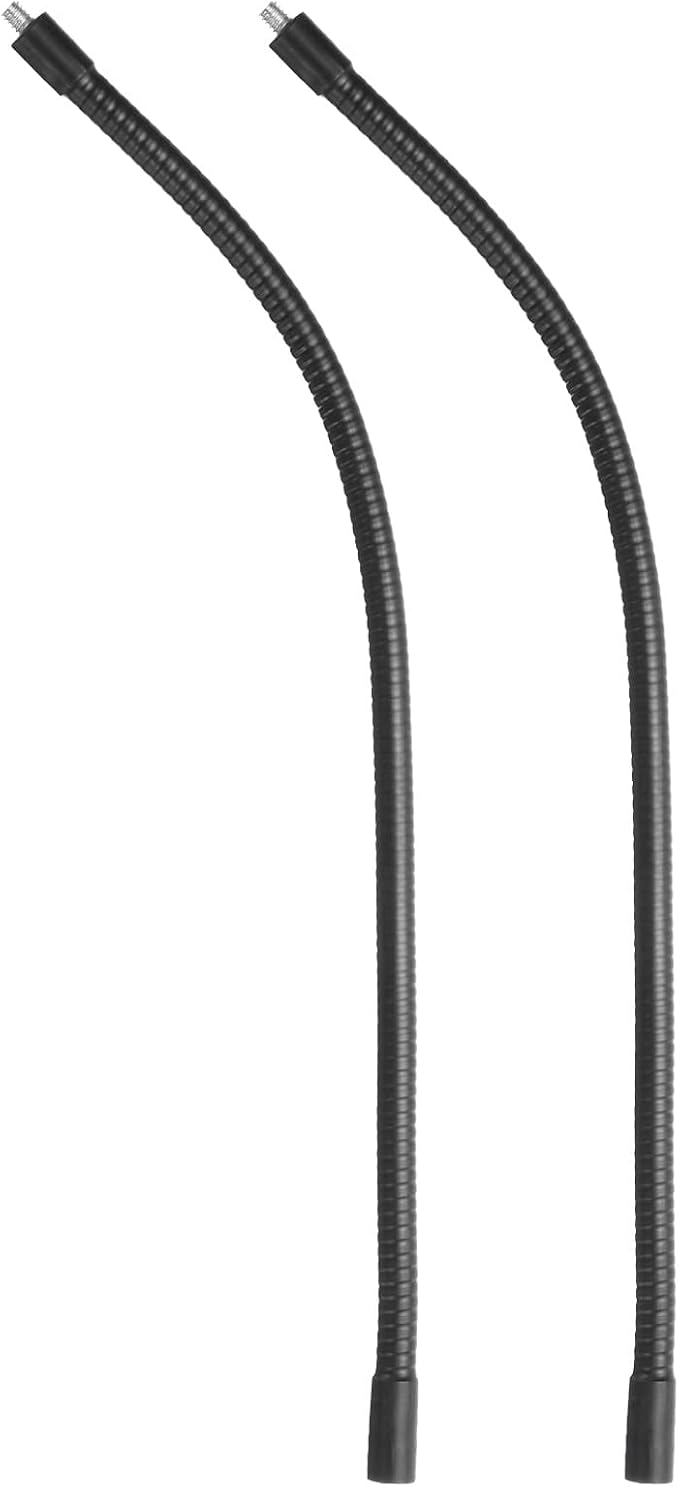 PATIKIL 16" Gooseneck, 2 Pcs 1/4"-20 Female to Male Thread Metal Universal Hose Flexible Arm Gooseneck Tube Extension Holder for Action Camera, Phone, Microphone, Black