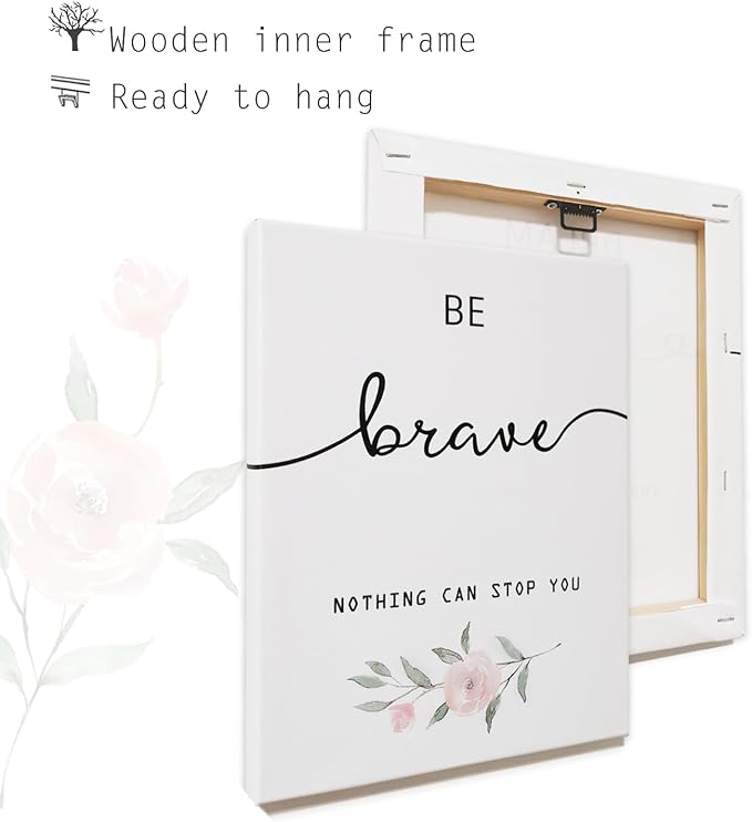 Inspirational Wall Art for Bedroom, Motivational Office Wall Art Decor, Framed Canvas Wall Art for Women, Girls, Positive Affirmations Quotes Prints, Set of 6PCS, 8"x10", FRAMED