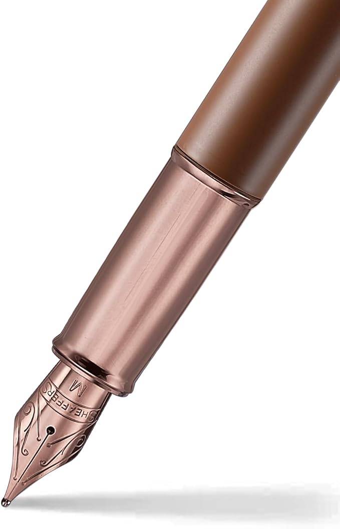Sheaffer 100 9374 Coffee Edition Matt Brown Fountain Pen with Regal Brown PVD Appointments and Signature mid band - Medium Point