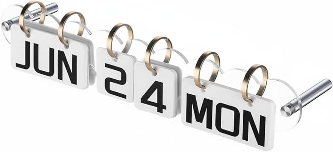 Horizontal Acrylic Calendar Holder High Visibility Wall-Attached Flip Calendar Display Metal Rings Home Decor for Office