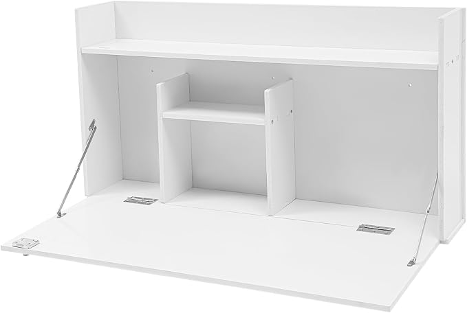 Wall Mounted Desk, Modern Floating Computer Desks with Keyboard Tray, Lockable Fold Down Wall Desk Space Saving Table Workstation for Bedroom Study Room Small Space(Black)