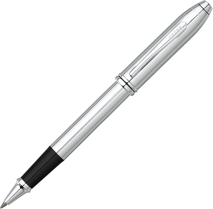 Cross Townsend Refillable Rollerball Pen Presented in a Luxury Gift Box - Medium Point, Black Ink, Lustrous Chrome