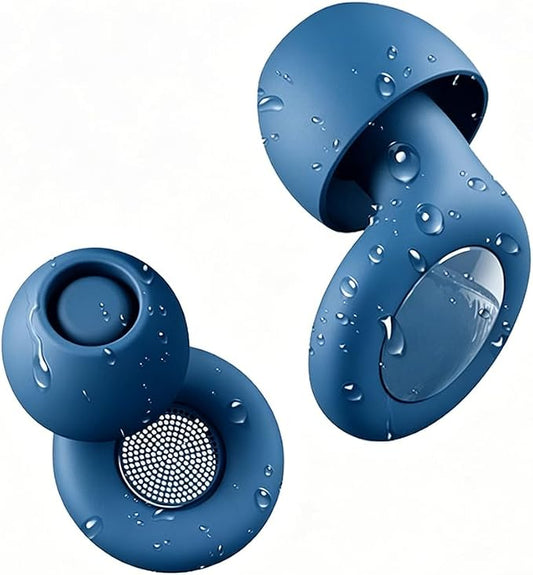 Noise Reduction Ear Plugs,Reusable Silicone Earplugs for Sleeping, Snoring, Travel, Comfortable Side Sleepers (Blue)