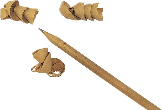 three leaf Recycled Paper Pencils (Pack of 10) - 100% Eco Friendly, Earth Friendly Pencil with Latex Free Eraser - Non toxic Wood free Pencil, 2 HB