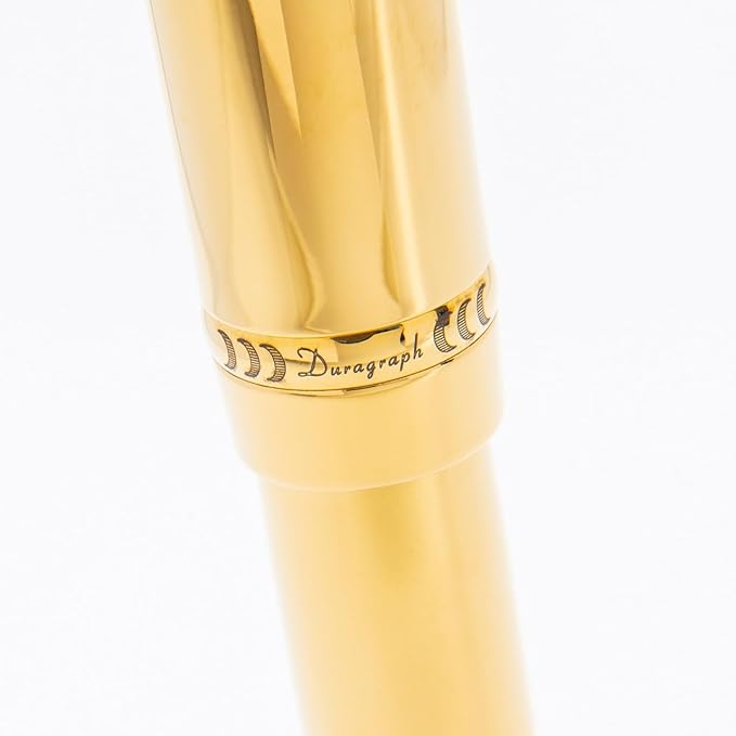 Conklin Duragraph Metal Gold Fountain Pen Medium Nib + Free 15ml Ink Bottle – Elegant Executive Gift for Writers, Professionals, Pen Collectors