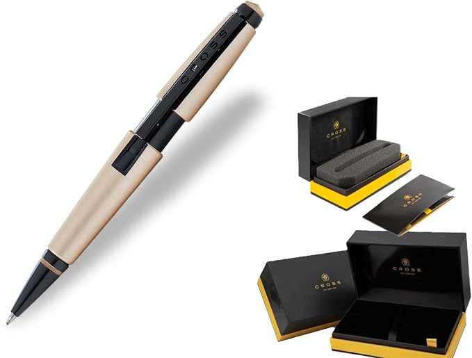 Cross Edge™ Matte Hazelnut Lacquer Rollerball Pen with Contrasting PVD Appointments