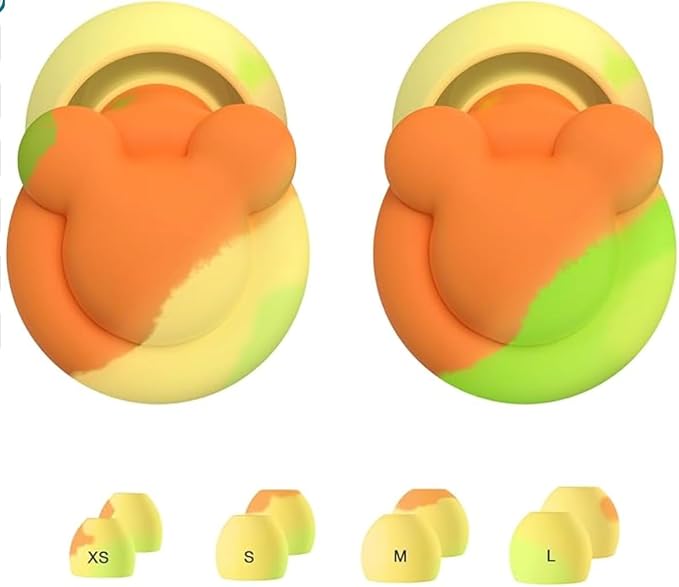 Ear Plugs for Sleeping Noise Reduction, Noise Cancelling, Hearing Protection Ear Plugs for Sleep, snoring, Study, Super Soft with 8 Ear Tips in XS/S/M/L (Rainbow)