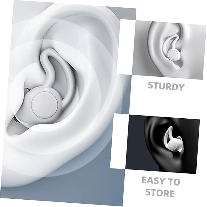 2pcs Noise Cancelling Soft Silicone Noise Blocking Sleep for Work Study Travel Pressure Relief for Adults Lightweight Portable Design for Quiet Rest and Focus