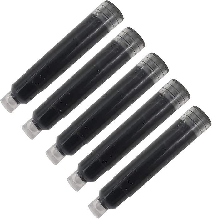 40 Pcs 2.6 mm Bore Diameter Black Short Paragraph(39mm) Ink Cartridges Suit Handcrafted Brass Wooden Fountain Pen Short Paragraph Pocket Mini Travel Pen