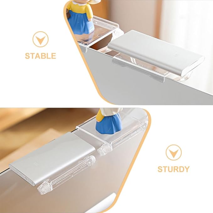 2pcs Screen Top Shelf Plastic Monitor Riser with Multi-Functional Storage and Universal Design, Simple Stylish Organizer for Home Decor
