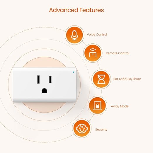 TENDA SP3 (2 Pack) Smart Plug WiFi Outlet Switch, Compatible with Alexa & Google Assistant for Voice Control, Timer & Schedule Function, Compact Design, UL FCC RoHS Certified, No Hub Required