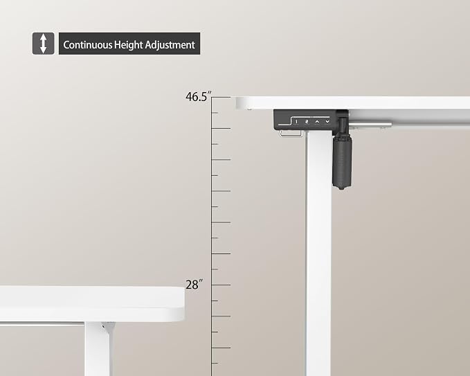 LongKe Electric Standing Desk Adjustable Height, 40x24 Inches Sit Stand up Desktop for Home Office, Ergonomic Rising Computer Table with Memory Preset, White
