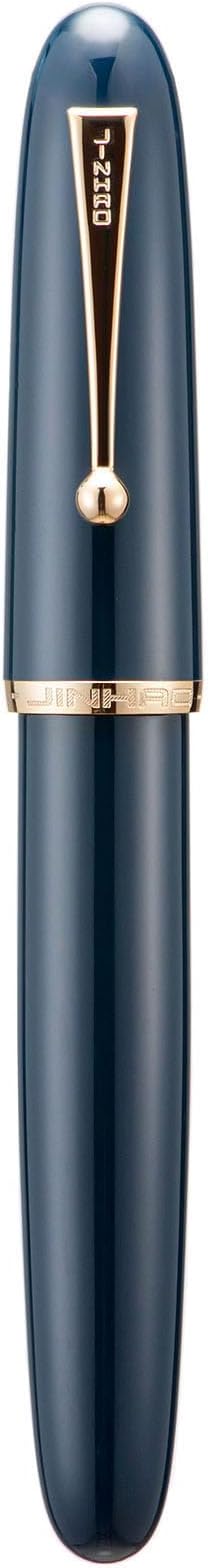 Jinhao 9019 Fountain Pen Dark Blue Acrylic Dadao Series Gold Trim #8 Fine Point Large Converter Smooth Writing Instrument