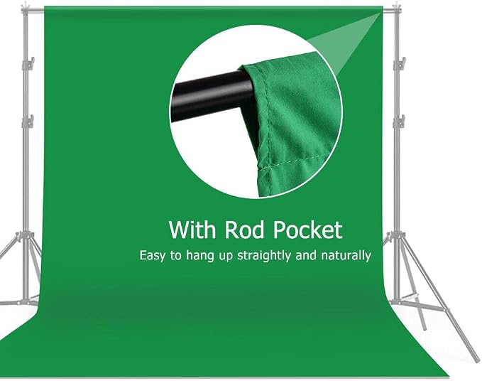 Green Screen Backdrop 6.5 x 10 Ft, Greenscreen Background Green Photo Backdrop Curtain Thick Polyester Fabric Photography Green Sheet for Streaming Photoshoot Video Party Decor