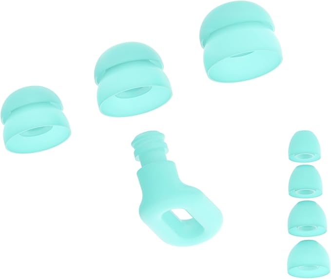 Focus Plus Earplugs with Double Tips – Reusable Silicone Ear Plugs for Sleep, Focus, Travel, Misophonia, 23 dB Noise Reduction + 5 dB with Double Tips (Cyan, Pack of 1)