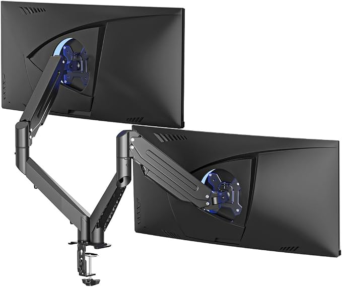 Suptek Dual Monitor Mount Stand-Height Adjustable Gas Spring Monitor Arm Desk Mount for 2 Computer Screens 17 to 35 inches - Each Arm Holds up to 24.25lbs,Black(MD8SP)