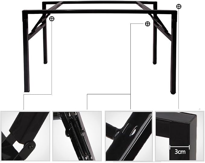 Need Home Office Desk 47 inches Folding Computer Table Workstation No Install, Teak and Black