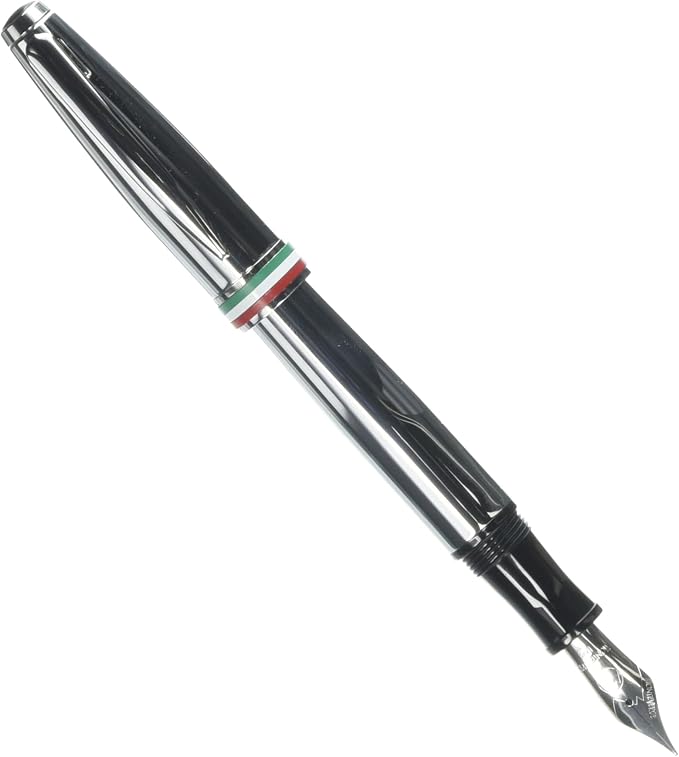 Monteverde USA Aldo Domani Italia Fountain Pen Mirror Chrome - Fine Nib - Luxury Writing Pen - Italian Design - JoWo Stainless Steel Nib - Smooth Ink Flow - Refillable - Gift Box Included