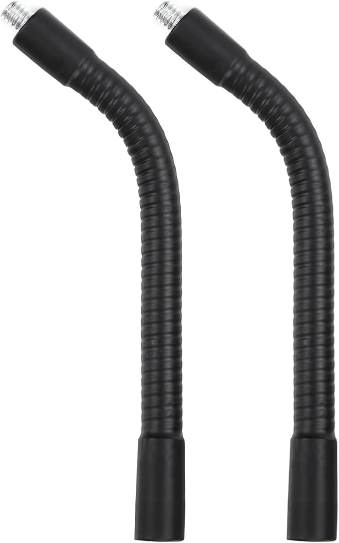 PATIKIL 6" Gooseneck, 2Pcs 1/4"-20 Female to Male Thread Metal Universal Hose Flexible Arm Gooseneck Tube Extension Holder for Action Camera, Phone, Microphone, Black