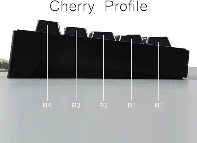 Tsungup Custom Keycaps-Side Print Keycap Set,PBT Shine Through Cool Retro Keycaps 75 Percent,128 Keys Dye Sub Cherry Profile Keyboard Key caps for Cherry MX Mechanical Keyboard-Sketch Black Keycap