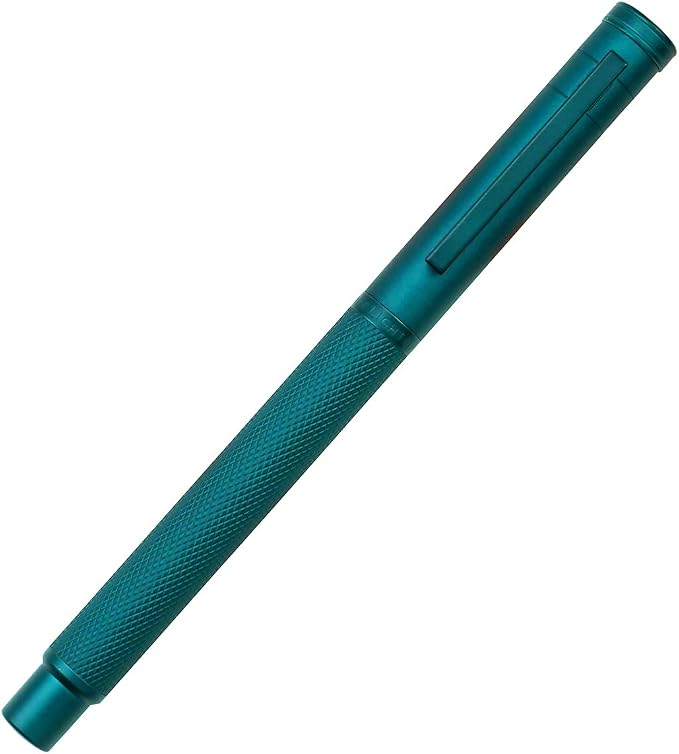 Asvine Dark Green Fude Pen, Bent Nib Fountain Pen Calligraphy (Fine to Broad) with Converter and Metal Pen Case Set