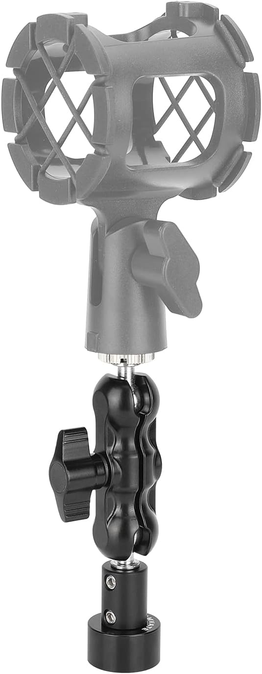 CAMVATE Mini Ball Head Microphone Mount with 5/8"-27 Male & Female Adapter
