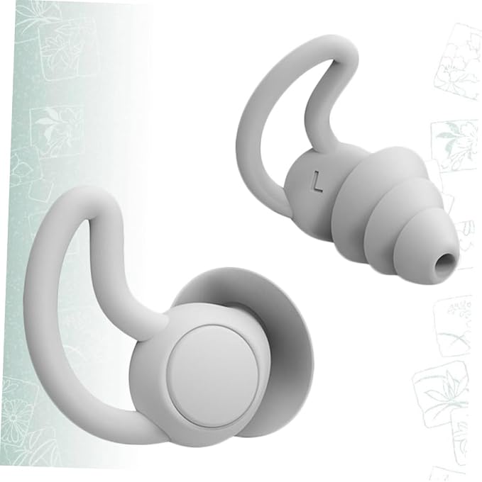 Noise Reduction and Studying Soft Reusable Silicone for Adults Women Men Lightweight Noise-Blocking Ear Protectors for Work and Travel Grey