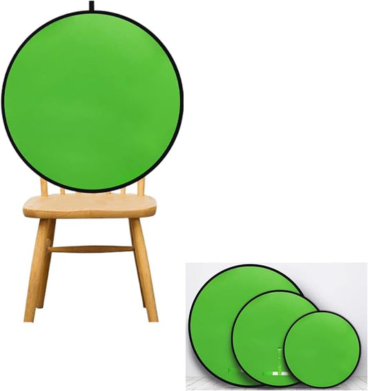 Portable Green Screen Backdrop, Collapsible Webcam Background, Green Screen Chroma Key for Video Chats, Zoom, Online Video Meeting, Photo with with Storage Bag (29.5×29.5inch（Circle）)
