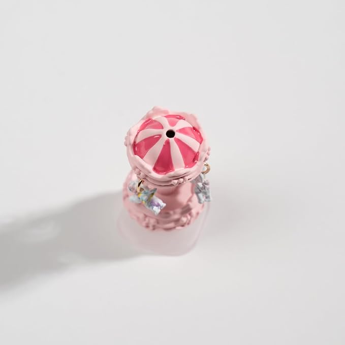 Artisan Carousel Keycap for Mechanical Keyboards, Pink Rotatable Design with RGB Bottom Glow, Hand-Painted Resin, 1U Size, MX Switch Compatible, Decompressing Gaming Keycap (XZMM-01)