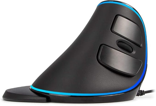 DELUX Wired Ergonomic Vertical Mouse,Blue Backlit, for Large Hands (M618PU)
