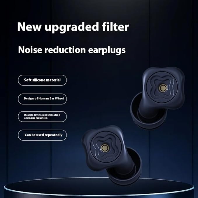 Ear Plugs for Sleeping, 50dB Reusable Noise Cancelling Silicone Hearing Protection with 8 Ear Tips for Sleep, Travel, Deep Focus