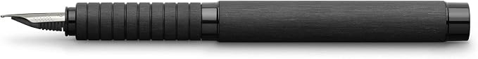 Faber-Castell Essentio Aluminum Black Fountain Pen - Extra Fine Nib with Black Ink - Fine Writing Instruments