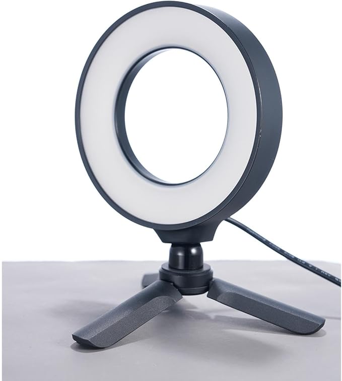 CR5 Video Conference Lighting Kit, 5" Ring Light Clip on Laptop Monitor, Desk Light with Stand Tripod, Bi-Color CRI >95 for Webcam Lighting, Zoom Lighting, Broadcasting, Live Streaming