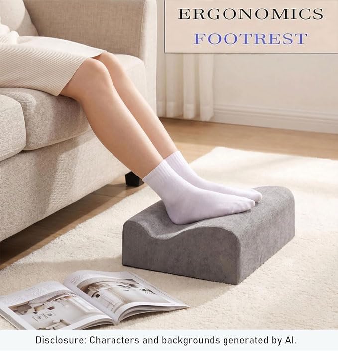 Foot Rest for Under Desk at Work,At Work Soft Ergonomic Footrest,Support Foot Pillow,Heel Chair,Leg Elevation Pillow(Dark Gray)