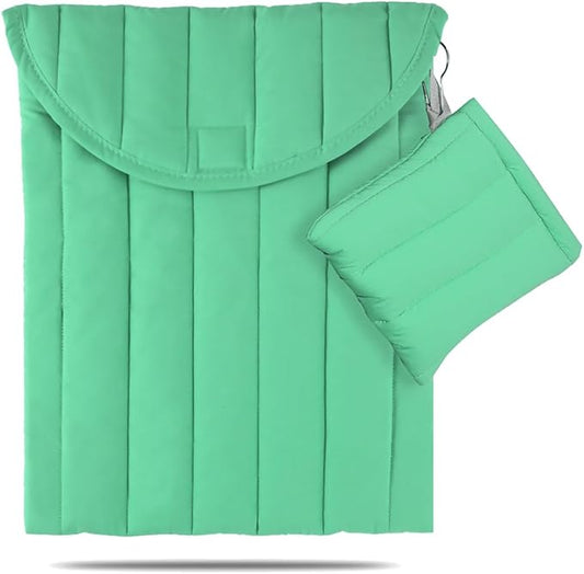 Puffy Laptop Sleeve Set 11-12 Inch Light Green, Protective Carrying Case for Men and Women, Cute Case Bag Compatible with 11 and 12 Inch Laptops, 10.9" Ipad 10, 10.2" Ipad 7 8 9 in Cover