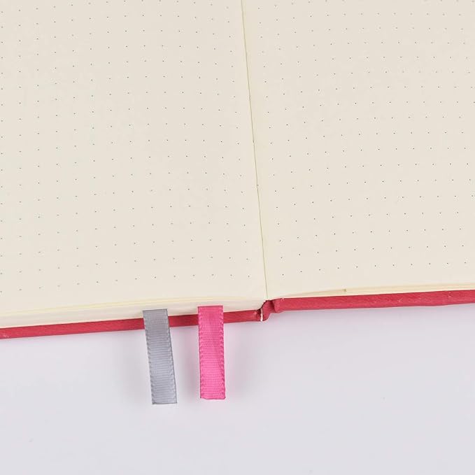 Guissi Classic Dotted Grid Bullet Notebook Journal Dot Hard Cover A5 Premium 80gsm Thick Acid-Free Paper with Fine Inner Pocket Faux Leather Office School Supplies 144 Pages Designed in Florence
