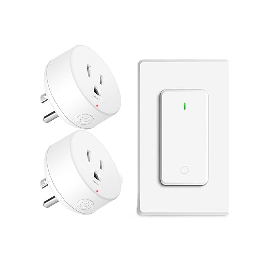 Greencycle Wireless Remote Control Outlet Plug Switch Kit,Remote Light Switches,On Off Outlet Switch for Lights,Lamps,Fans,300ft Long Range,No Wiring,15A 1500W,for Household Appliance,1SW+2Outlets