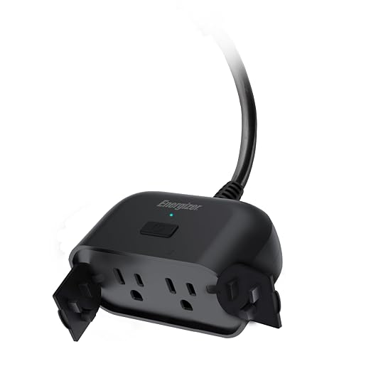 Energizer Smart Wi-Fi Outdoor Plug, Water-Resistant, 2 Individually Controlled Outlets, Customizable Schedules/Remote Access with App, Compatible with Alexa, Siri, Google Assistant, Black