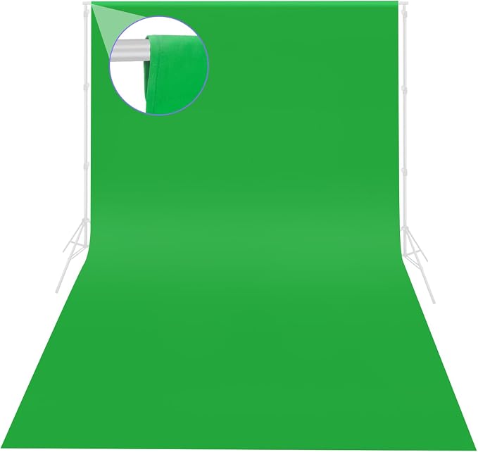 Green Screen Backdrop 10x20 ft, Portable Greenscreen Background for Streaming Zoom, Large Green Photo Backdrop Curtain for Photography, Chromakey Muslin Cloth for Gaming Photoshoot Video Studio