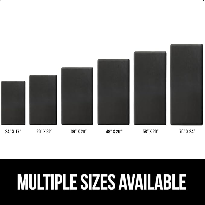 GORILLA GRIP Comfortable Cushioned Kitchen Mats for Floor, 70x24, Waterproof and Stain Resistant Soft Top, 3/4 Inch Thick Ergonomic Standing Desk Anti Fatigue Mat, Foam Supports Ankles and Feet, Onyx