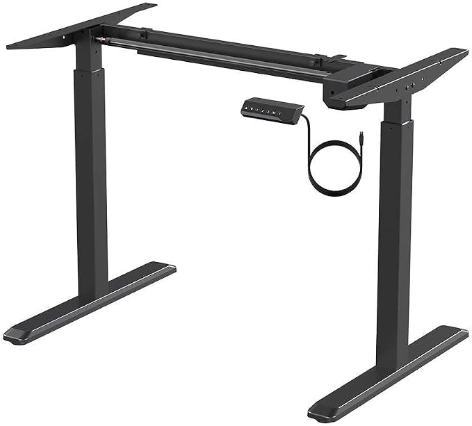 Monoprice Height Adjustable Sit-Stand Riser Table Desk Frame - Black with Electric Single Motor, Compatible with Desktops from 39 Inches Up to 63 Inches Wide - Workstream Collection