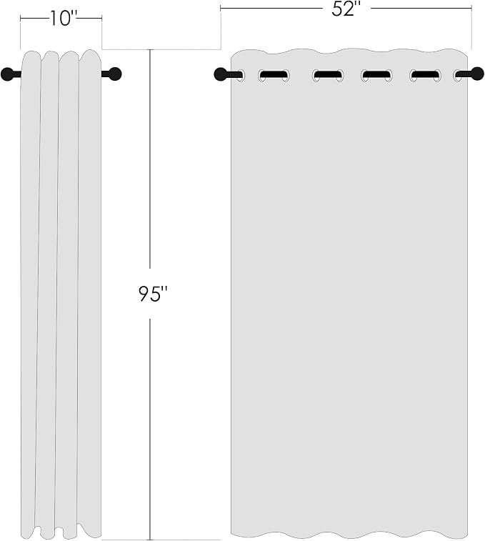 NICETOWN Bedroom Blackout Curtain & Drape 95 inch Length - Thermal Insulated Solid Grommet Sound Reducing Window Drape for Living Room/Laundry, 1 Panel, Natural, W52 x L95
